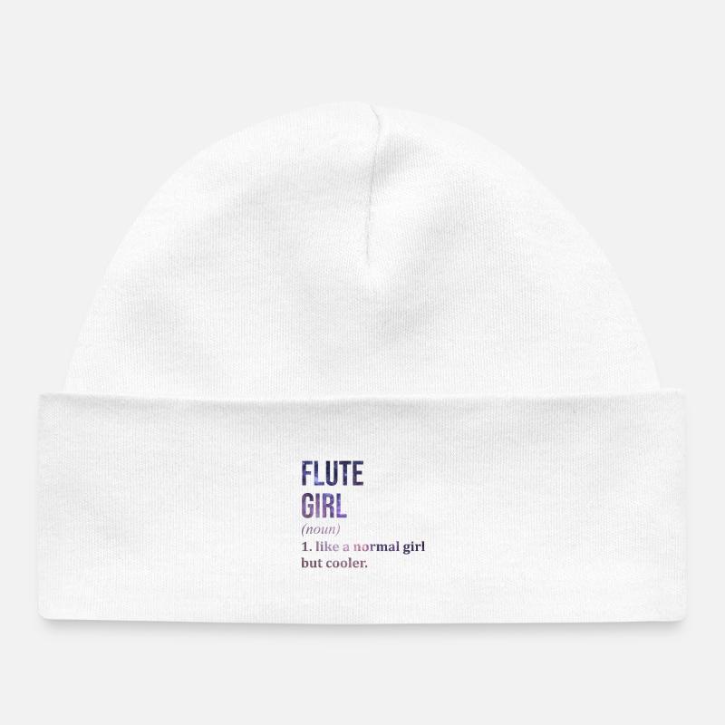 flûte - Bonnet bébé bio - blanc