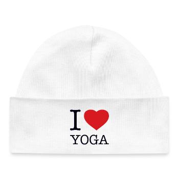 J’ADORE LE YOGA - Bonnet bébé bio - blanc - Devant