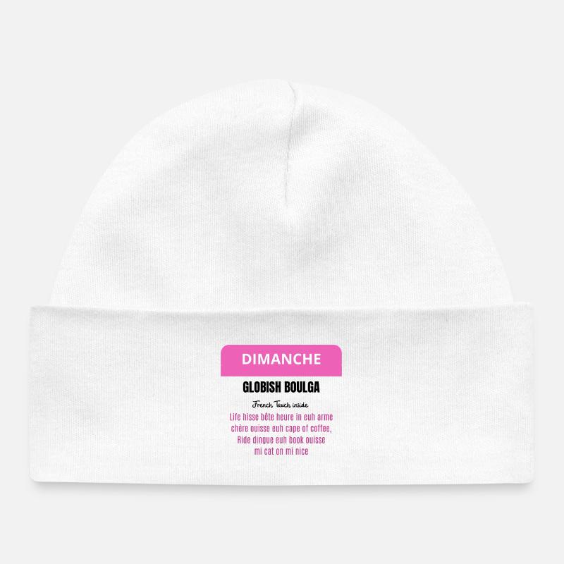 Dimanche - Globish Boulga - French Touch inside - Bonnet bébé bio - blanc