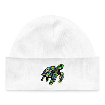 Sea turtle - Baby Organic Beanie - white - Front