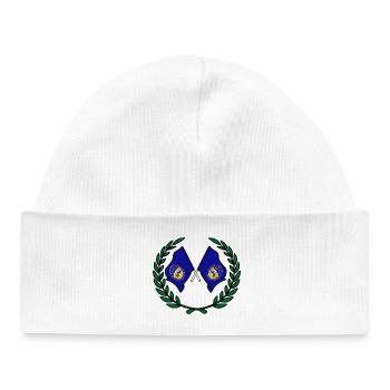 États-Unis, drapeaux du Nebraska en couronne de laurier - Bonnet bébé bio - blanc - Devant
