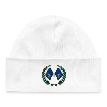 Flags USA North Dakota laurel wreath - Baby Organic Beanie - white - Front