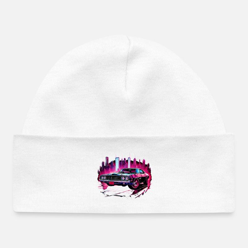 voiture03 - Bonnet bébé bio - blanc