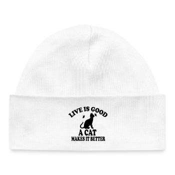 Cat Life is beautiful - Baby Organic Beanie - white - Front