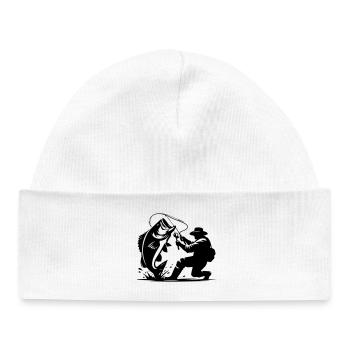 Reel Cool Dad Fishing Design - Baby Organic Beanie - white - Front