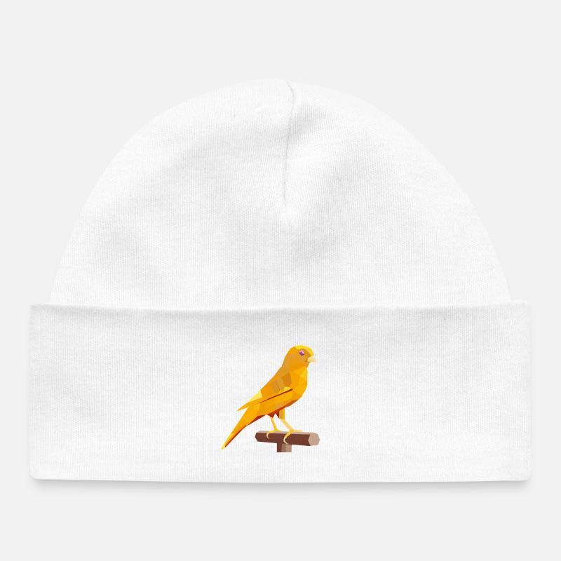 Canari géométrique doré – Inspiré par le jaspe - Bonnet bébé bio - blanc