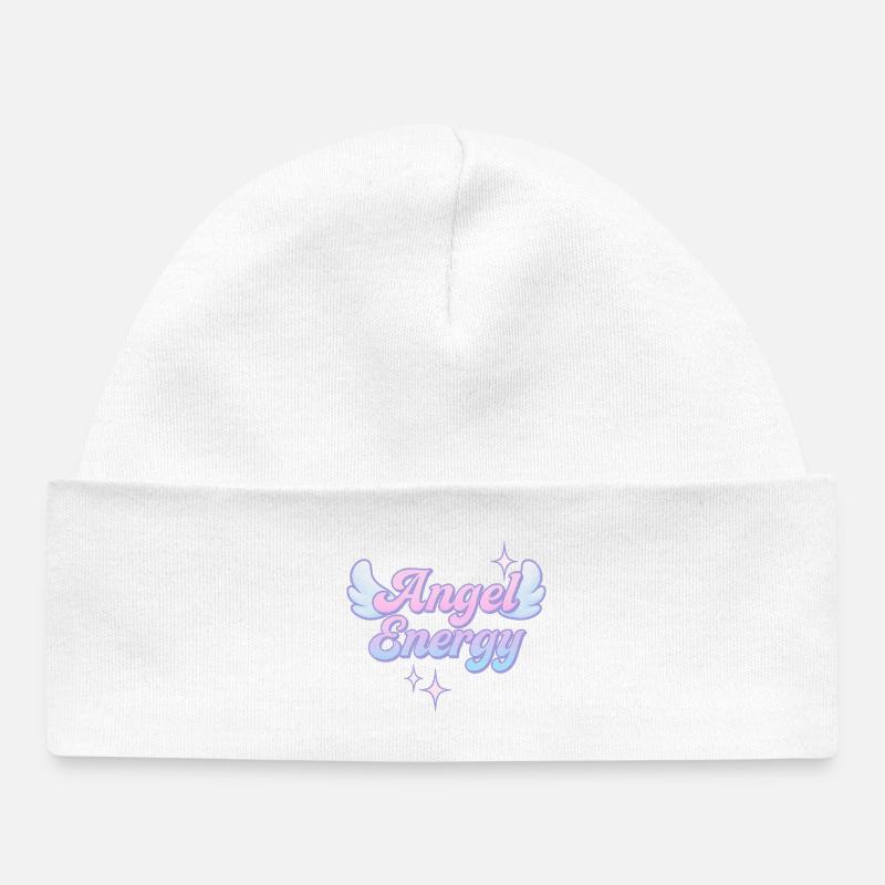 Angel Energy / Conception Y2K - Bonnet bébé bio - blanc