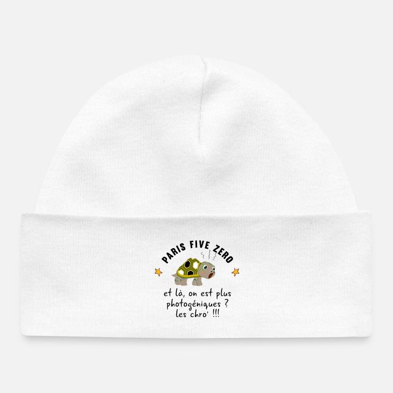 Paris_five_zero - Baby Organic Beanie - white