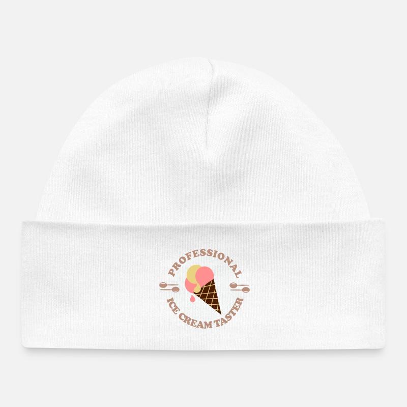 Testeur de crème glacée - Bonnet bébé bio - blanc