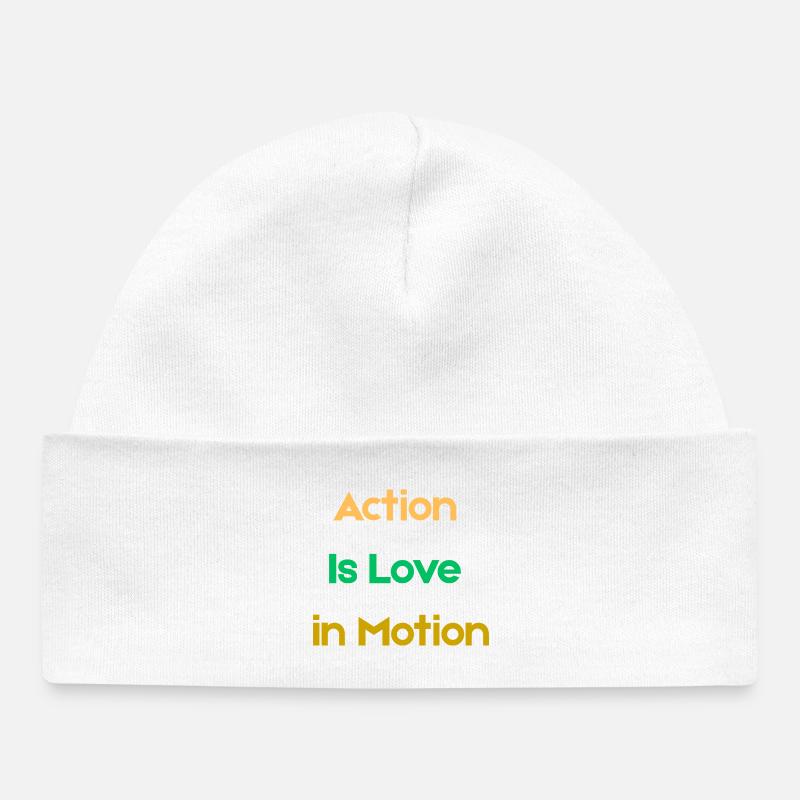 Action_Is_Love_in_Motion - Bonnet bébé bio - blanc