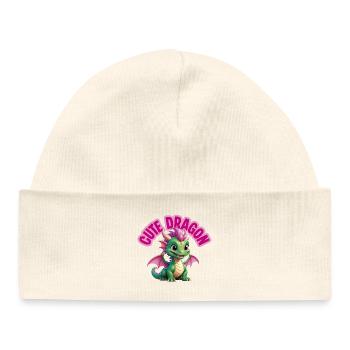 Dragon mignon - Bonnet bébé bio - blanc - Devant