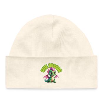 Dragon mignon - Bonnet bébé bio - blanc - Devant
