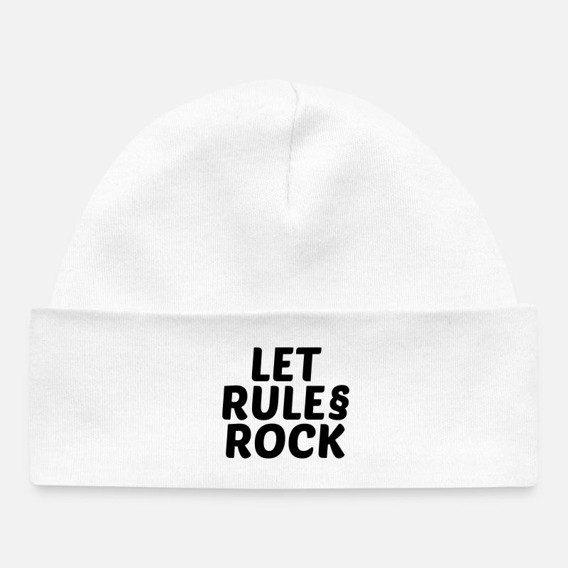 Règles Rock - Bonnet bébé bio - blanc