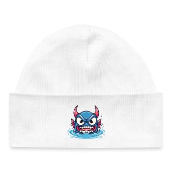 Fierce Water Demon  - Baby Organic Beanie - white - Front