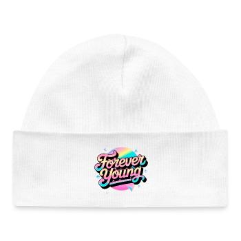 Not Old, but Forever Young. Motivational 80s 90s - Baby Organic Beanie - white - Front