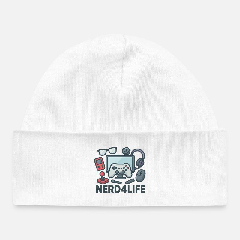Conception de jeux et de style de vie nerd - Bonnet bébé bio - blanc