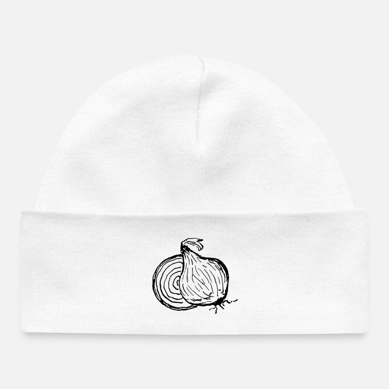 Onion Power – Oignon de caractère - Bonnet bébé bio - blanc