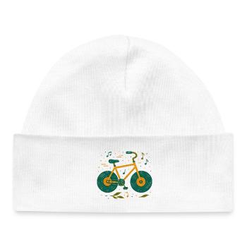 Melodic Vintage Bicycle Doodle - Baby Organic Beanie - white - Front