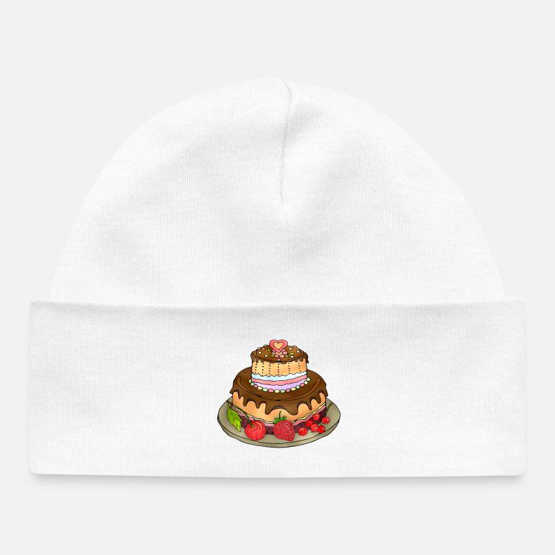 Gâteau - Bonnet bébé bio - blanc