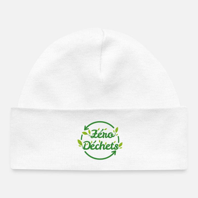 zero dechets plante - Bonnet bébé bio - blanc