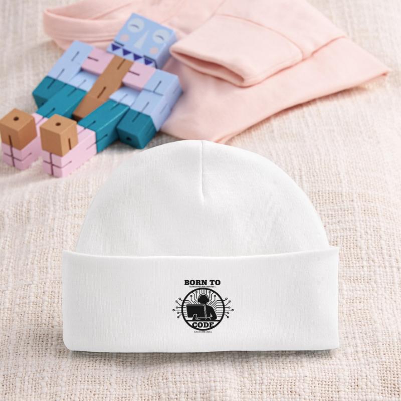 Coder Born to Code Programmer Baby Organic Beanie