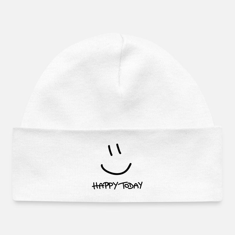 Heureux aujourd’hui - Bonnet bébé bio - blanc