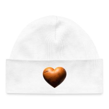 MARS LOVER - peace & love - Bonnet bébé bio - blanc - Devant