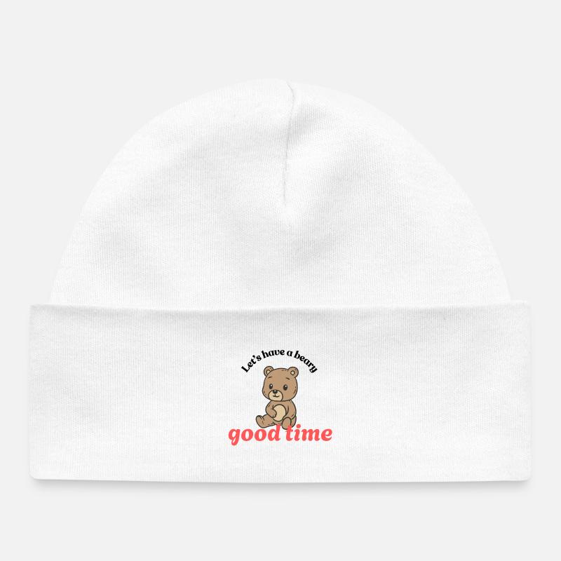 L’Ours du Bon Temps - Bonnet bébé bio - blanc