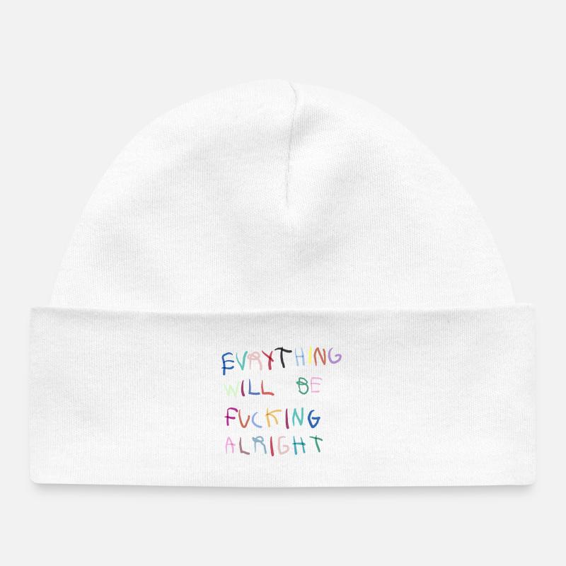 Tout ira bien, bunt - Bonnet bébé bio - blanc