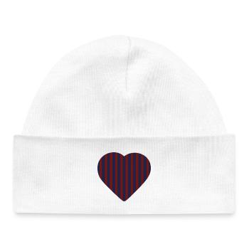 Red-Blue Heart - Baby Organic Beanie - white - Front