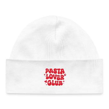 Club des amateurs de pâtes, cuisine italienne, rétro esthétique rouge - Bonnet bébé bio - blanc - Devant