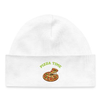 Pizza Time - Bonnet bébé bio - blanc - Devant
