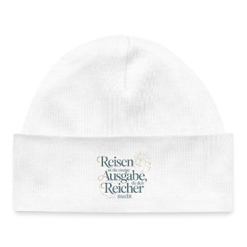 Le voyage est la seule dépense qui vous rend plus riche - Bonnet bébé bio - blanc - Devant