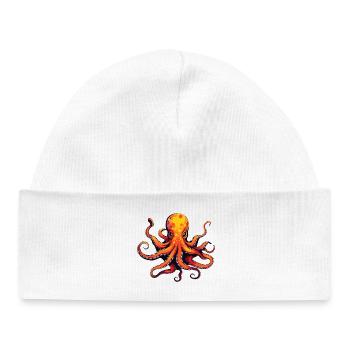 Calamar Pieuvre Animal - Bonnet bébé bio - blanc - Devant