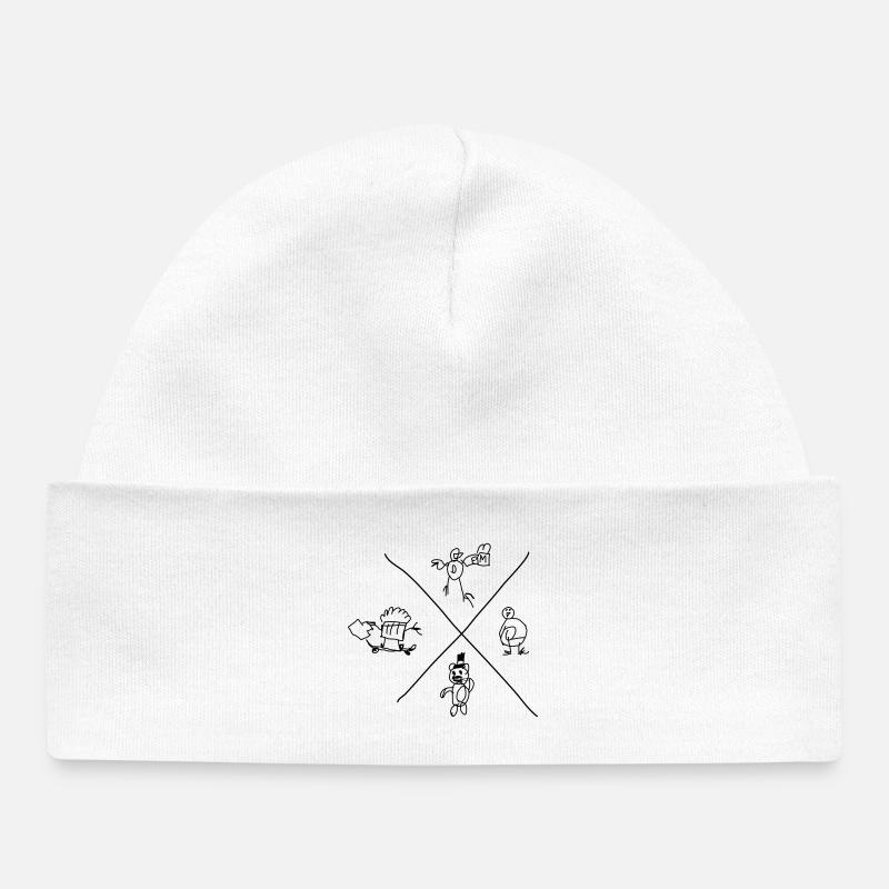 Noyau de Gribouillis - Bonnet bébé bio - blanc