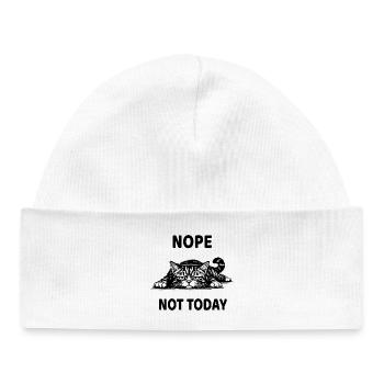 Chat Grognon Nope Not Today Humour Chat Drôle - Baby Organic Beanie - white - Front