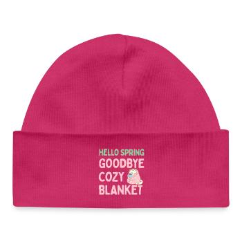 Bonjour printemps, adieu couverture chaude - Bonnet bébé bio - hot pink - Devant