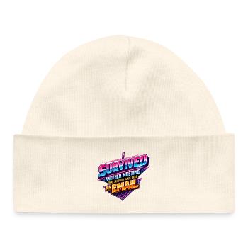 Office Email Saying 80s Retro - Baby Organic Beanie - white - Front