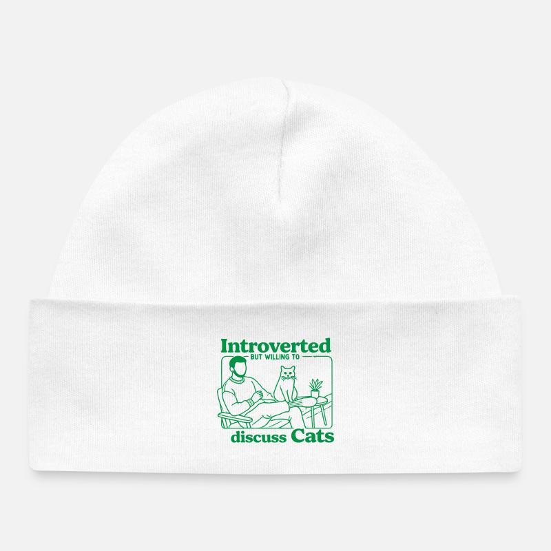 Introverti mais prêt à discuter chats - Bonnet bébé bio - blanc