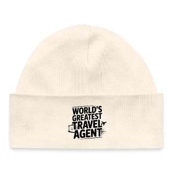 World's Greatest Travel Agent - Baby Organic Beanie - white - Front