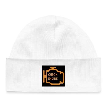 Icône de vérification du moteur en orange - Bonnet bébé bio - blanc - Devant