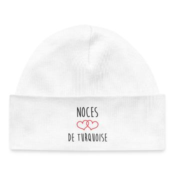 Turquoise Wedding 18 Years of Marriage - Baby Organic Beanie - white - Front