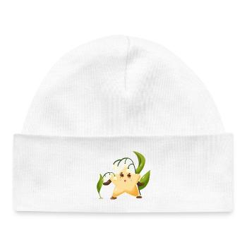Twinki l'étoile découvre le joli muguet  - Bonnet bébé bio - blanc - Devant