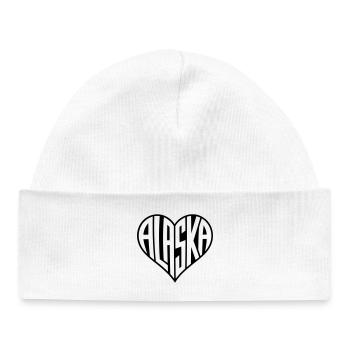Alaska in Heart Lettering - Baby Organic Beanie - white - Front