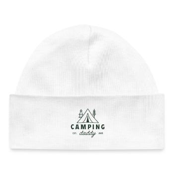 Camping daddy dad camper father forest lover green - Baby Organic Beanie - white - Front