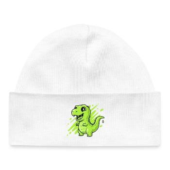 Grüner Schleim Dino Comic - Baby Organic Mütze - Weiß - Vorne