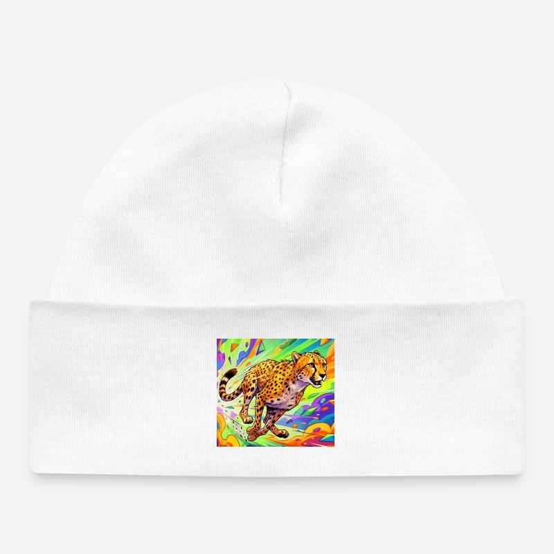 Ghepardo - Cappellino neonato bio - bianco