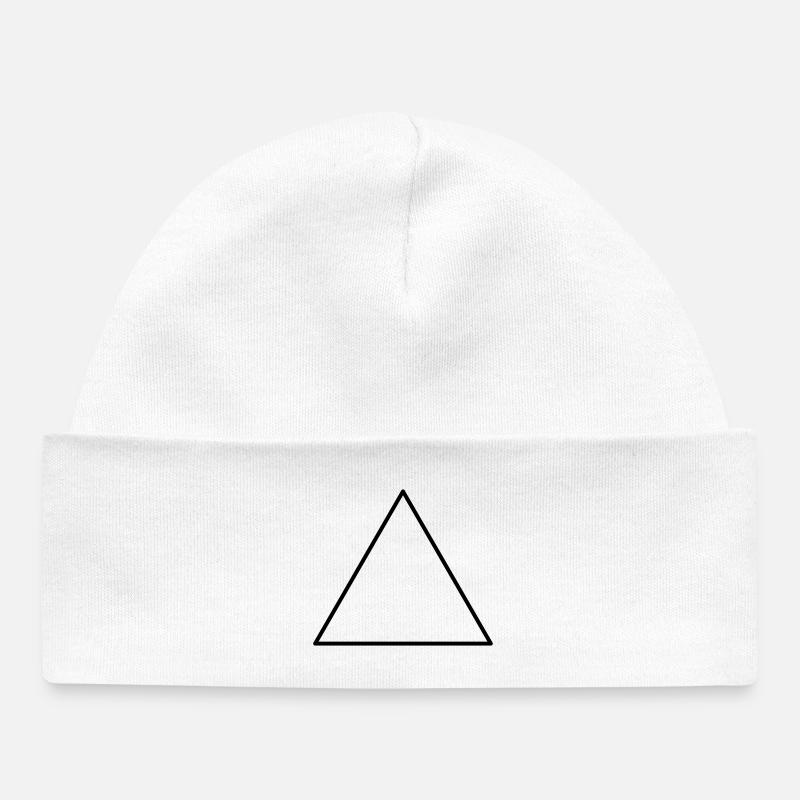Triangle symbolique équilatéral - Bonnet bébé bio - blanc