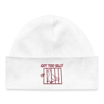 Caged Dove Got Too Silly - Baby Organic Beanie - white - Front