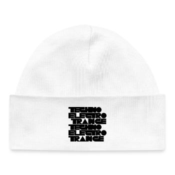 Musique techno électro trance - Bonnet bébé bio - blanc - Devant
